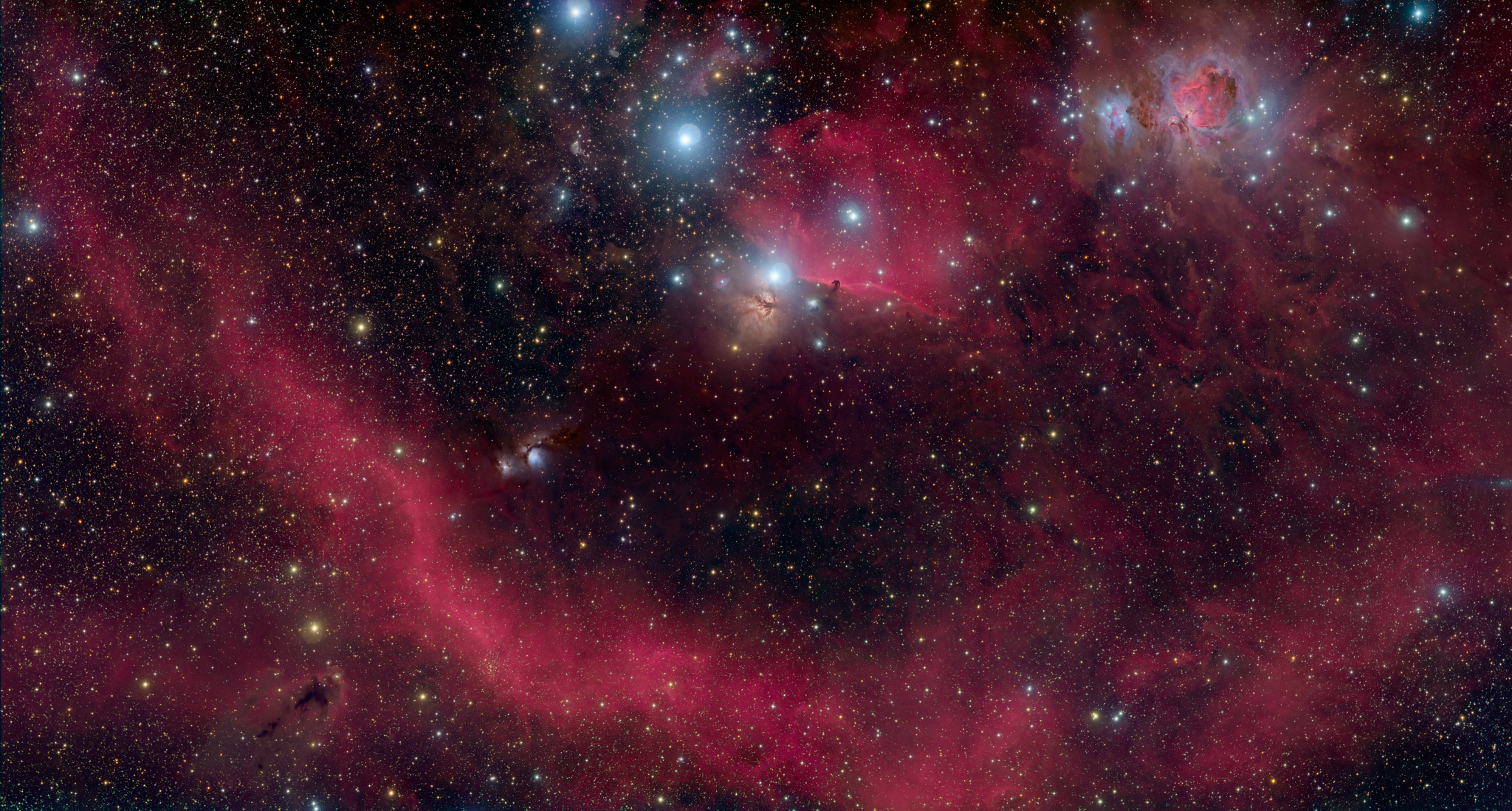 fotografia della cintura di Orione a grande campo di Marco Lorenzi